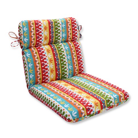 Indoor-outdoor Cotrell Garden Rounded Corners Chair Cushion, Multicolored