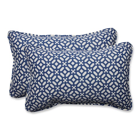 Indoor-outdoor In The Frame Sapphire Rectangular Throw Pillow, Blue - Set Of 2