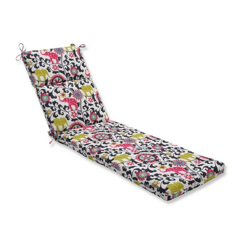 Indoor-outdoor Menagerie Spectrum Chaise Lounge Cushion, Black