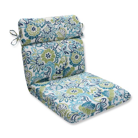Indoor-outdoor Zoe Mallard Rounded Corners Chair Cushion, Blue