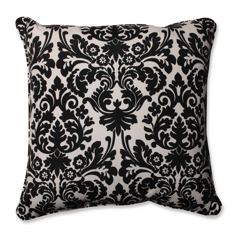 Indoor-outdoor Essence Onyx Floor Pillow, Black - 25 In.