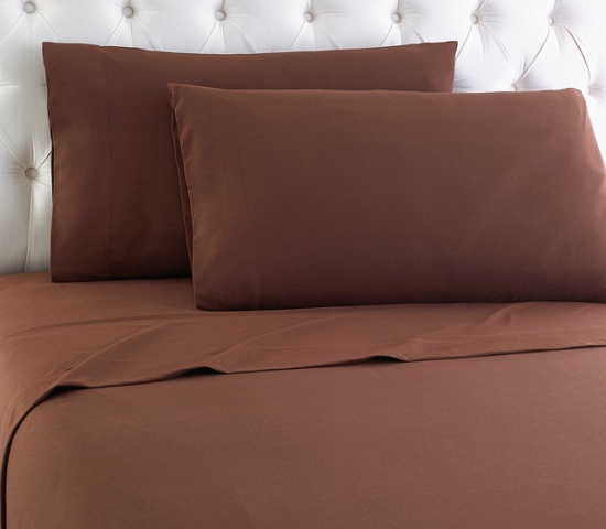 Mfnssqncho Micro Flannel Chocolate Queen Sheet Set