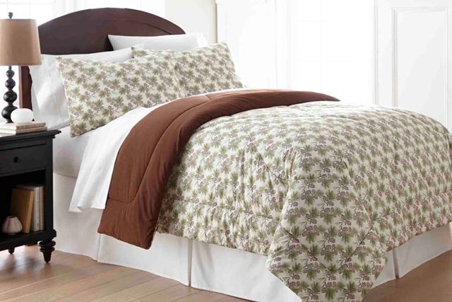 Mfnssqnpcn Micro Flannel Pinecone Queen Sheet Set