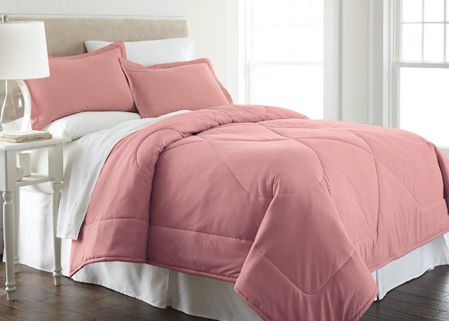 Mfncmkgfro Micro Flannel Frosted Rose Comforter Set