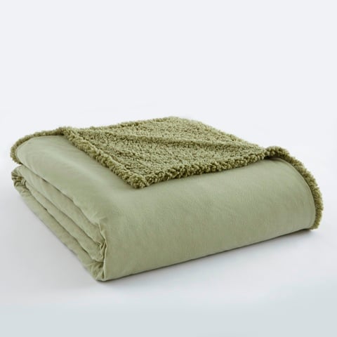 Mfnshbkfqmdw Micro Flannel To Meadow Sherpa Full & Queen Size Blanket
