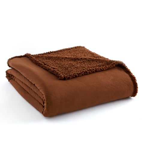 Mfnshbkkgcho Micro Flannel To Chocolate Sherpa King Size Blanket