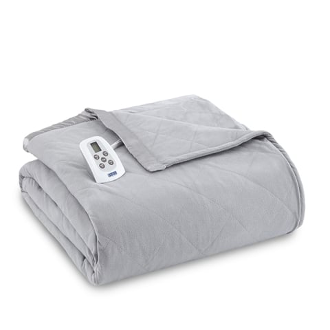 Ebflgrs Micro Flannel Full Greystone Electric Heated Comforter & Blanket