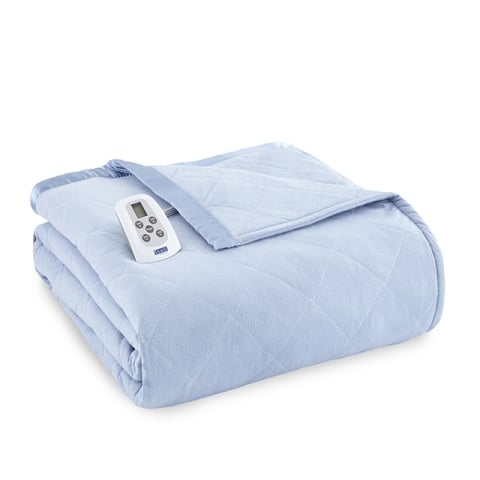 Ebflwdg Micro Flannel Full Wedgwood Electric Heated Comforter & Blanket