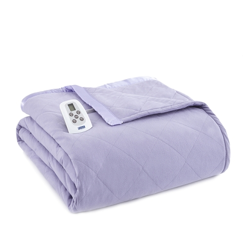 Ebkgamt Micro Flannel King Amethyst Electric Heated Comforter & Blanket
