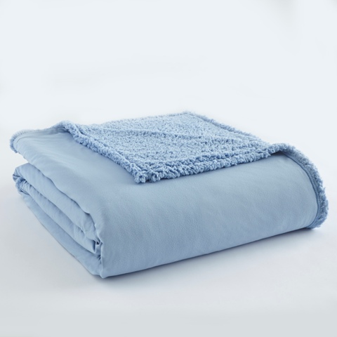Ebshflwdg Micro Flannel To Sherpa Full Wedgewood Electric Heated Comforter & Blanket