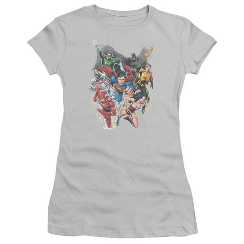 Trevco Jla-Refuse To Give Up Short Sleeve Junior Sheer Tee Silver - Small Trevco Jla-Refuse To Give Up Short Sleeve Junior Sheer Tee Silver - Small