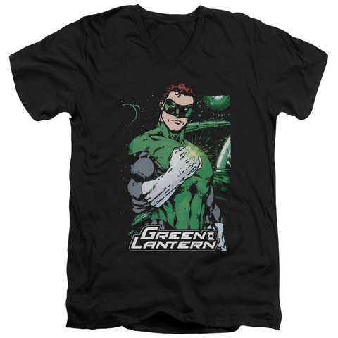 Trevco Jla-Fist Flare Short Sleeve Adult V-Neck 30-1 Tee Black - Large Trevco Jla-Fist Flare Short Sleeve Adult V-Neck 30-1 Tee Black - Large