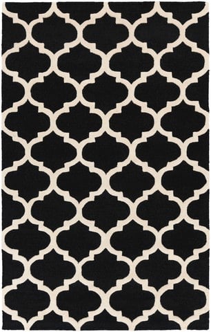 Awah2028-35 Pollack Stella Rectangle Hand Tufted Area Rug, Black & White - 3 X 5 Ft.