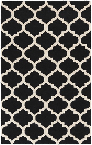 Awah2028-7696 Pollack Stella Rectangle Hand Tufted Area Rug, Black & White - 7 Ft. 6 In. X 9 Ft. 6 In.