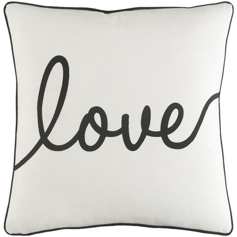 Glyp7096-1818 Glyph Romantic Love Throw Pillow Cover, White & Black