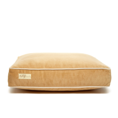 Microsuede Dog Bed Cushion Pillow Insert With Luxe Buckwheat, Honey - Small