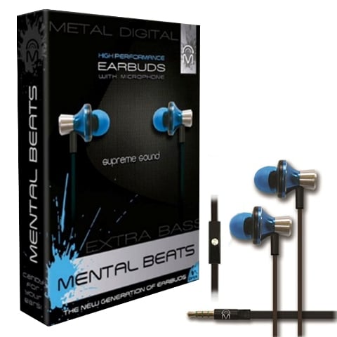 UPC 639302156872 product image for Mental Beats 15687 Mental Beats High Performance Earbuds Blue | upcitemdb.com