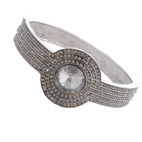 Bridal Jewelry Womens Silver Plating Cuff Bangle Bracelet