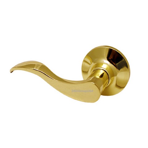 Prelude Dummy Left Lever Door Lock With Knob Handle Lockset, Polished Brass