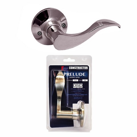 Prelude Dummy Right Lever Door Lock With Knob Handle Lockset, Satin Nickel