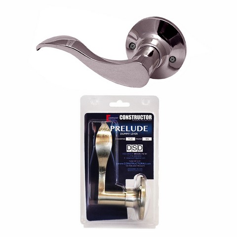 Prelude Dummy Left Lever Door Lock With Knob Handle Lockset, Satin Nickel