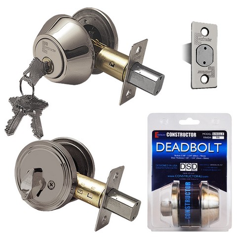 Deadbolt Door Lock Set With Single Cylinder, Satin Nickel
