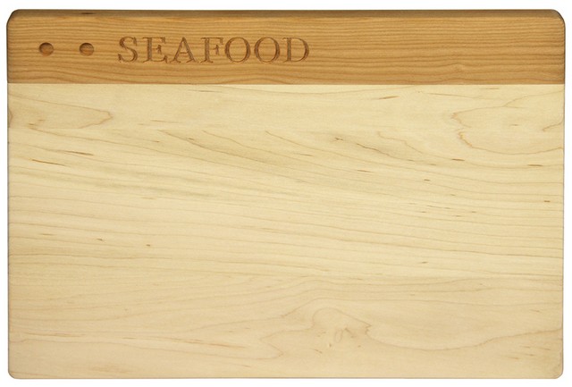 Martins Homewares 84123m 2 Dots Deluxe Seafood Board, Maple - 10 X 14 X 0.75 In.