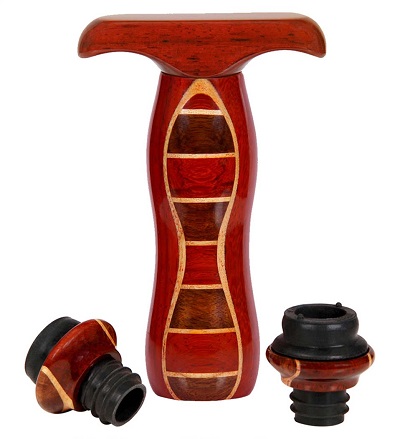 Vswp1 Wine Vacuum Pump Multiwood Laminated With Two Stoppers