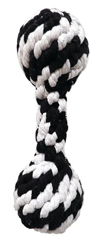 528 Small Super Braided Rope Squeaker Dumbbell Dog Toy, 8 In.
