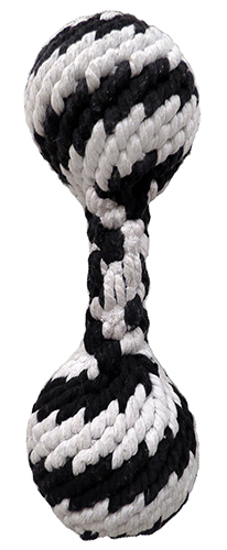 527 Large Super Braided Rope Squeaker Dumbbell Dog Toy, 12 In.