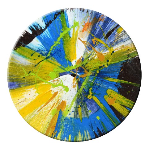 Faabst20-06 20 In. X 20 In. The Spin 3 Original Painting On Round Canvas