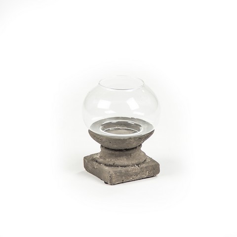 4621s A99 Candle Holder, Distressed Grey - 4.5 X 5.7 X 4.5 In.