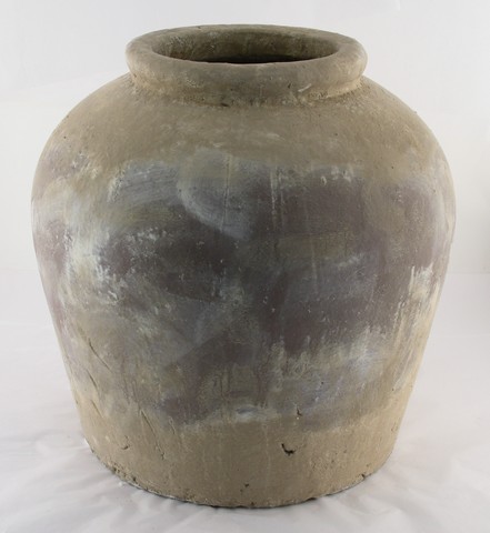 4869l A292 Terracotta Jar, Distressed Olive Brown