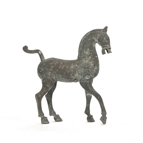 Li-sh10-19-70 Bronze Horse, 19 X 21 X 6.5 In.