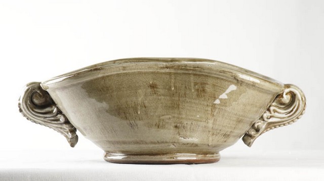 7023 Grey Ceramic Bowl, Grey - 18 X 6 X 10 In.
