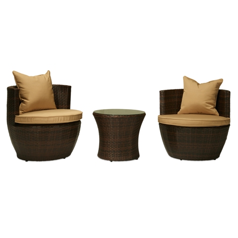 3 Piece Perry All-weather Wicker Patio Seating Set