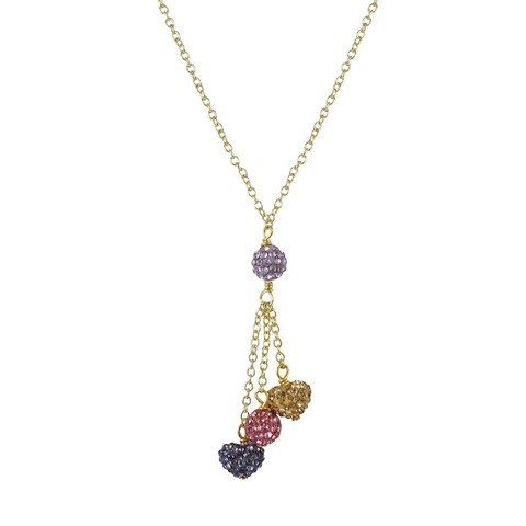 2 Crystal Heart 2 6 Mm Crystal Ball Necklace, Multi Color