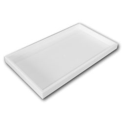 Full Size White Stackable Plastic Tray, 1 In.