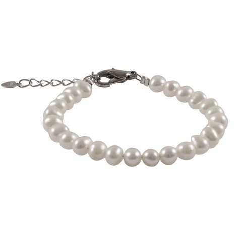 5 Mm White Fresh Water Pearl Ball Bracelet