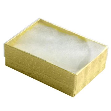 Gold Foil Wrapped Box With Clear View Plastic Lid & Co Two Tone, 3.25 In.