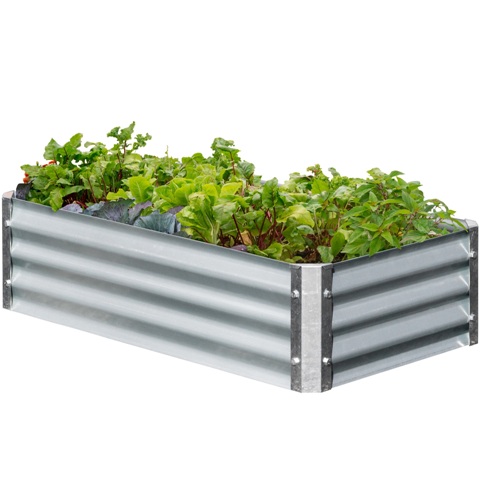Mgb-l022 Bajo Series 22 X 40 X 10 In. Rectangle Galvanized Metal Raised Garden Bed