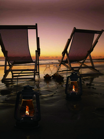 Led Lighted Sunset Beach Relaxation With Lanterns Canvas Wall Art, 15.75 X 11.75 In.
