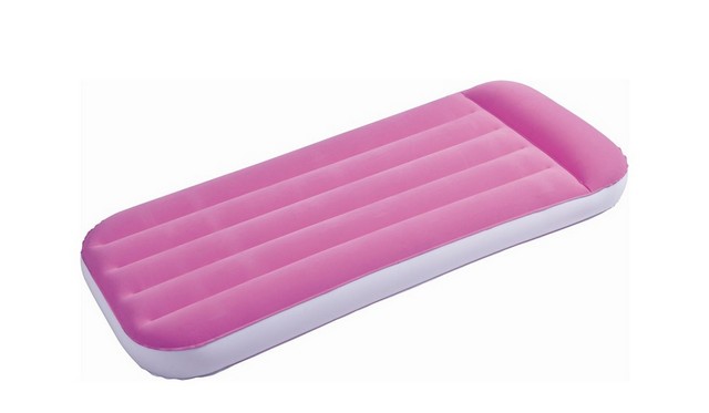 Indoor & Outdoor Childrens Air Mattress With Pillow, Pink & White - 62 In.