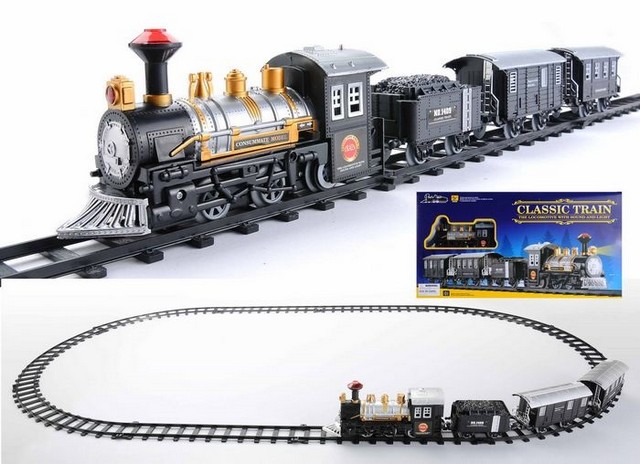 Consumate Model Battery Operated Lighted & Animated Classic Train Set With Sound, 14 Piece