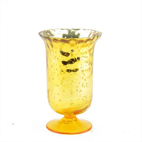 5.5 In. Yellow & Silver Mercury Glass Votive Candle Holder