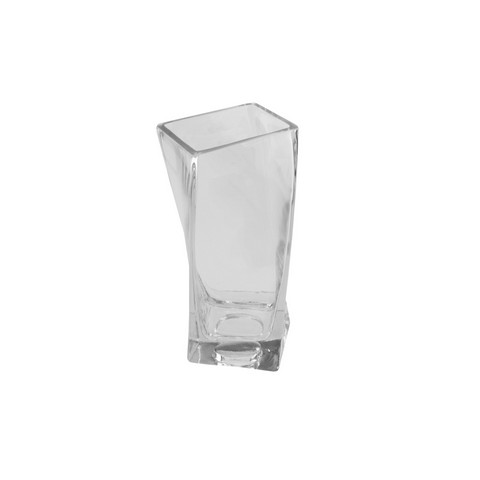 4.25 In. Dual Purpose Twisted Rectangular Transparent Glass Tea Light Candle Holder