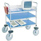 Ic24603c 3 Shelf Computer & Instrument Cart, Chrome - 24 X 60 X 44 In.