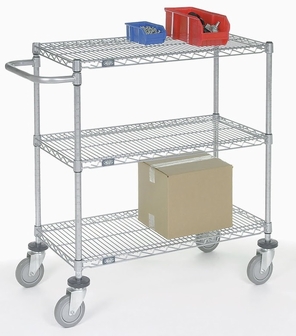 Sc24603 Adjustable Wire Shelf Cart, Chrome - 24 X 60 X 40 In.