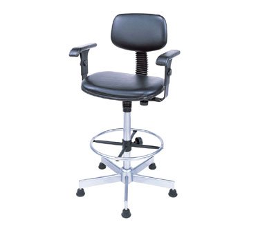 Sca17bk 17-21 Adjustable Height Swivel Chair With Adjustable T-arms, Black