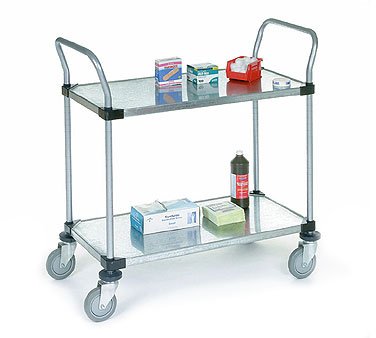 24 X 36 X 2 In. Shelf Solid Cart, Galvanized